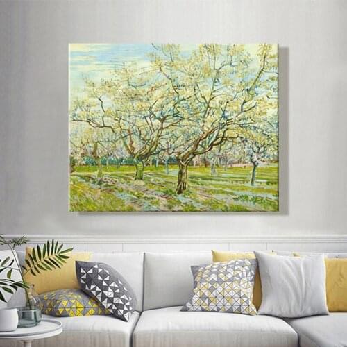 Paint by number art painting by numbers Scenery Countryside Famous paintings van gogh White orchard grace taste manual gift