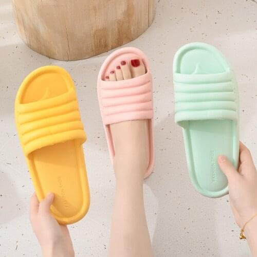 2021 New Ladies Slippers Mens EVA Non-Slip Flip Flops Couple Bathroom Casual Shoes Beach Indoor Non-Slip Sandals