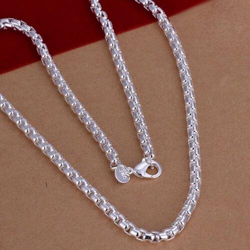 Silver color exquisite noble luxury charm fashion temperament charming circle grid Necklace 20 inches Silver jewelry N053