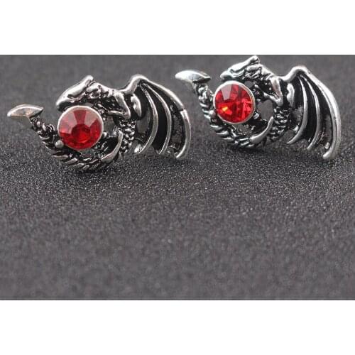 American and European Movie and Television A Song of ice and fire Right ear studs Diamond Fire Dragon Earrings for unisex