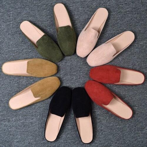Womens Outdoor Slippers Summer Fashion Suede Slides Flat Solid Flock Flip-Flops Female Leisure Party Sandals New