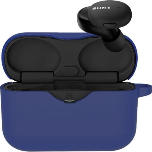 Silicone Case Cover for Sony WF-H800 Portable Carrying Silicone case Protection case with Carabiner Anti-Lost Shockproof case