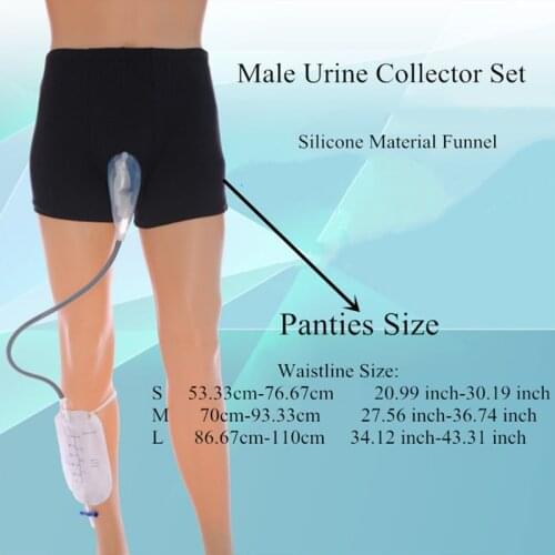 Elderly Male Walking Urinary Bag Device Reusable Panties Urine Collector Silicone Funnel Urinary Catheter Drainage Bag 500ML