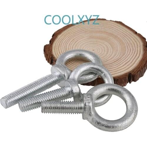 GB825-88 Extended eyebolt ring/ round screw plated white zinc eyebolt M6-M20 5Pcs