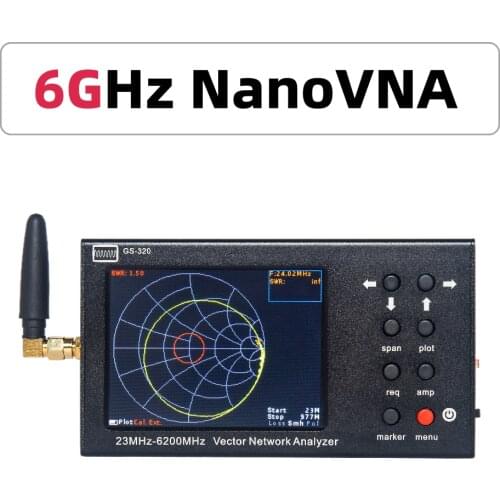 New 3.2 inch LCD Display 6GHz NANOVNA Vector Network Analyzer Antenna Analyzer 23MHz-6200MHz