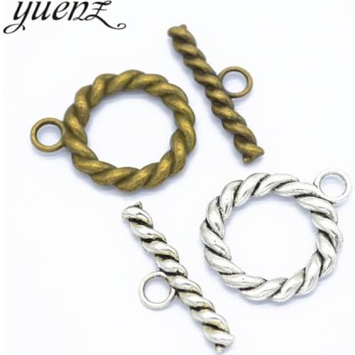 YuenZ 5 set Antique Silver Round-shaped Thread OT Toggle Clasp Metal Fastener Bracelet For Jewelry Making DIY Accessories V211