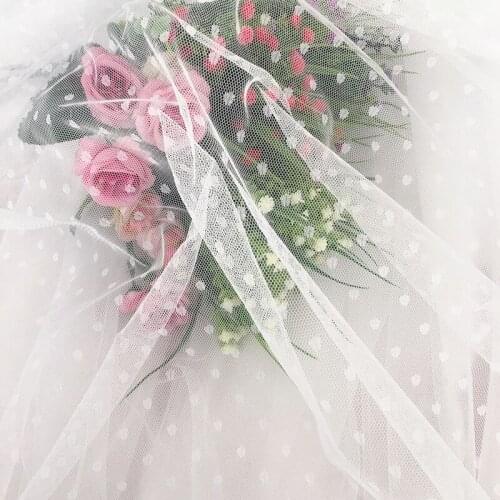 GLace 1M/Lot African Print Fabric Mesh Lace Dot Mesh Fabric for Dress Wedding Decoration DIY Craft Material TX887