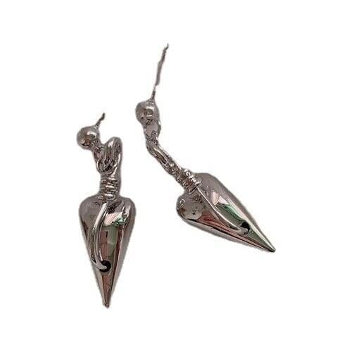 TIMEONLY Irregular Love Heart Dangle Earring Ring for Women Lady Circle Alloy Rings Sweet Japan Fashion Jewelry Forefinger