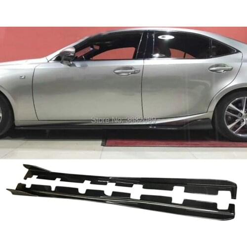 2PCS Real Carbon Fiber Side Skirts 3D Look Panel Extension Add-On Lip For Lexus IS200T IS250 IS300 XE30 Sedan 4-Door 2017-2018