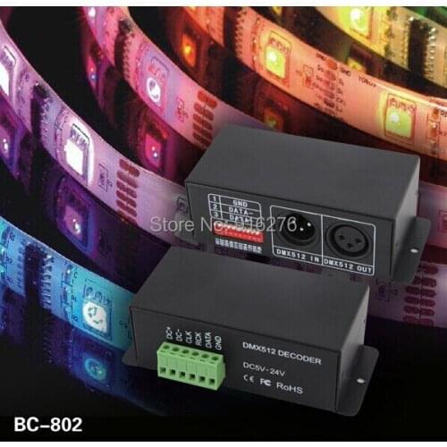 BC-802-2801 Led DMX DECODER DMX512 Decoder DC5-24V Drive IC WS2801 WS2803 Pixel led strip Module Full Color Controller