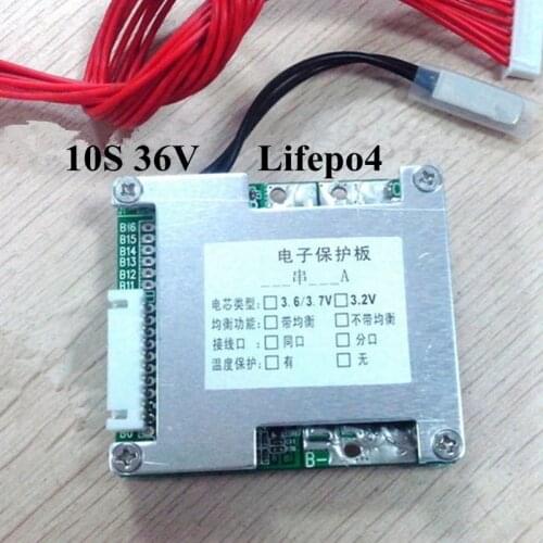 BMS 10S 36V Li-ion Lifepo4 Protection Plate Same Port Separate Port Temperature Control Balancing Function