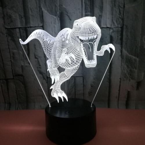 Dinosaur Colorful Touch 3d Nightlight Crack 3d Led Stereo Vision Table Lamps For Living Room Night Table Lamp For Bedroom