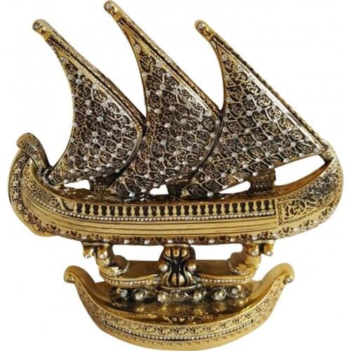 CRYSTAL COATED ESMA UL HUSNA SHIP DESIGN ISLAMIC SCULPTURE