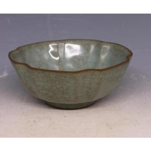 Antique SongDynasty porcelain bowl, Celadon flower bowl,Hand-painted crafts,Collection&Adornment,Free shipping