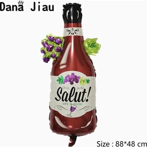 Wine bottlered foil Balloon Happy Birthday Party ballon wedding decoration Air Balloons grape cheers festival holiday ball