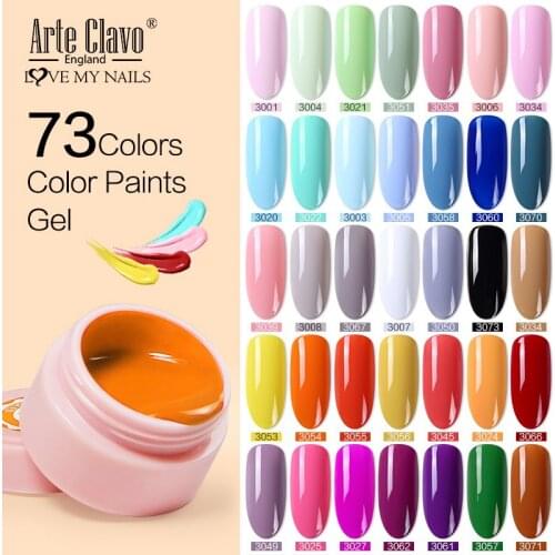 Arte Clavo 73 Colors Painting Gel Spider Paint Nail Art Polish Long Lasting Drawing UV LED Lacquers Manicure 5ml Gel Nail Polish