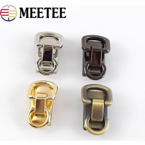 Meetee 2/4pcs D Ring Bag Side Clip Buckles Screw Handbag Chain Handles Connector Bag Hanger DIY Hardware Accessories BD420