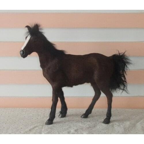 Lovely simulation horse toy fur& polyethylene horse coffee model horse doll gift about 28x25cm 1986