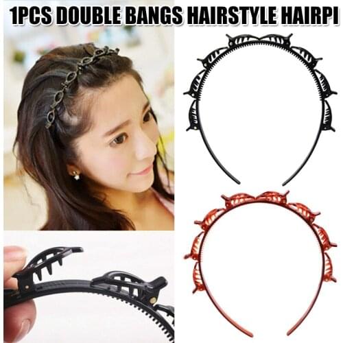 New Double Bangs Hairstyle Hairpin Fashion Double Layer Bangs Clip Headband Hairbands Hairdressing Hairpin Hair Accessories