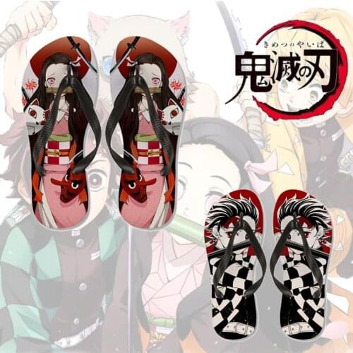 New Demon Slayer Anime Cosplay Slippers Kimetsu No Yaiba Kamado Tanjirou Fate Grand Order Summer Slippers One Piece Flip Flops