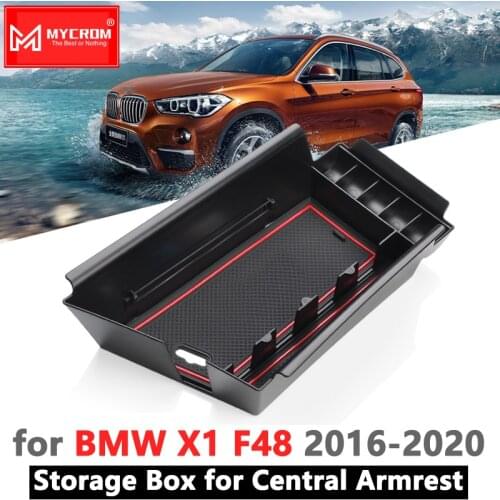 Armrest Box Storage Stowing Tidying for BMW X1 F48 2016 2017 2018 2019 2020 Car Organizer Accessories X1M M Power LHD Only