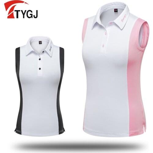 PGM Women Sleeveless Golf Tank Tops Ladies Slimming Fit Vest Tops Summer Breathable Sportswear Button Sports Wear D0806