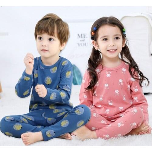 Baby Boys Girls Pajama Sets Long sleeve Winter Cotton Set Sleepwear Children Christmas Pajamas Cartoon Pyjamas For Kids 2 4 6 8Y