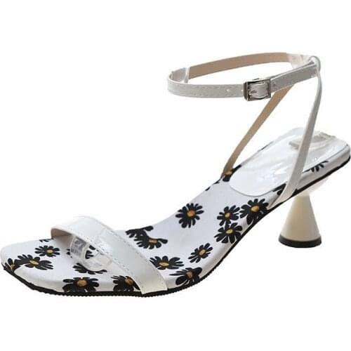 Fashion Women Sandals Ladies Thin High Heels Sandals Open Toe Slippers Chain Design Shoes Ankle Straps Summer Sandals