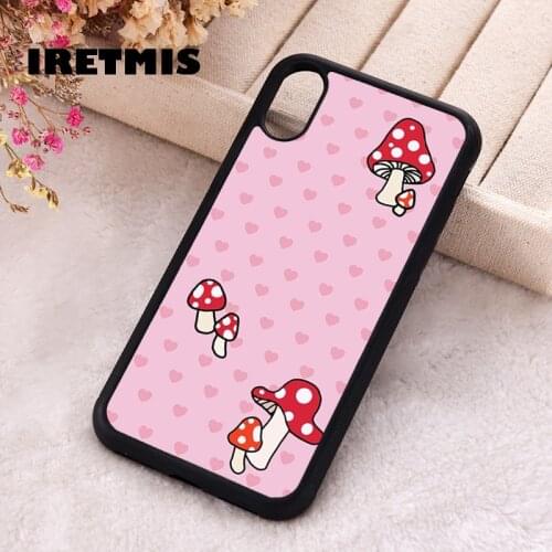 Iretmis 5 5S SE 2020 Phone Cover Case for iPhone 6 6S 7 8 Plus X Xs XR 11 12 Mini Pro Max Silicone Cartoon Mushroom Pattern