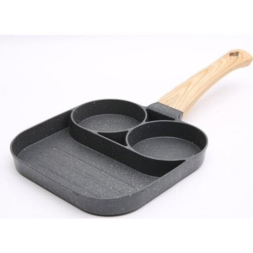 Four-hole Frying Pot Pan Thickened Omelet Pan Non-stick Egg Pancake Steak Pan Cooking Egg Ham Pans Breakfast Maker Cookware