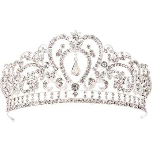UODCM Bridal Tiara Hair Crown Wedding Hair Accessories For Women Silver Color For Crowns And Tiara Accessories