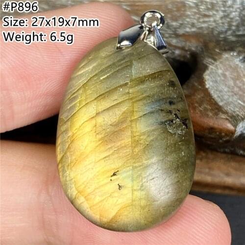 Top Natural Labradorite Pendant Jewelry For Women Man Yellow Blue Light Gift Crystal Beads Silver Reiki Moonstone Gemstone AAAAA