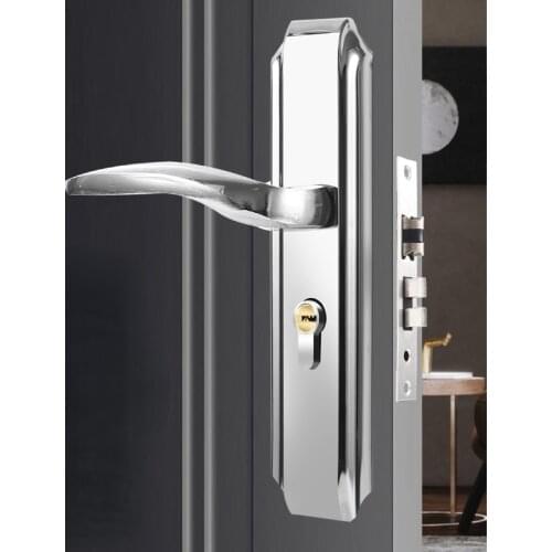 Home Bedroom Door Thickened Solid Split Lock, Indoor Wooden Door Silent Aluminum Alloy New Chinese Style Handle Lock