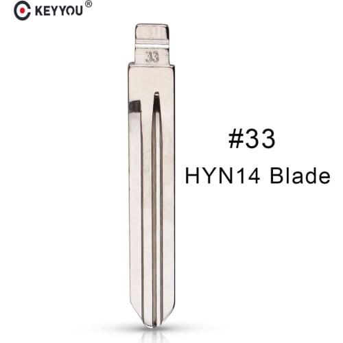 KEYYOU NO.33 Replacement Metal Blank Uncut Flip KD Remote Key Blade Type #33 for Hyundai NF