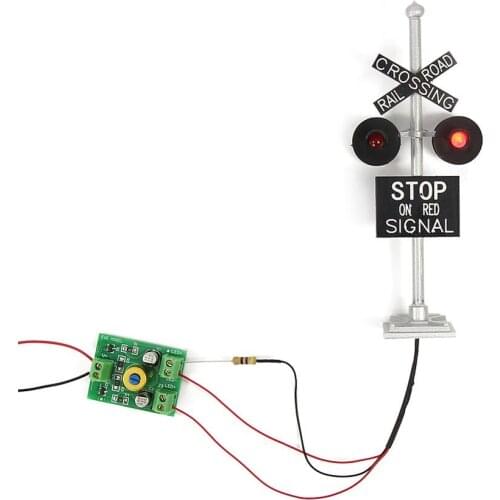 1 lot O Scale 1:43 Railroad Crossing Signal 4-Light Circuit Board Flasher Signal JTD436RP