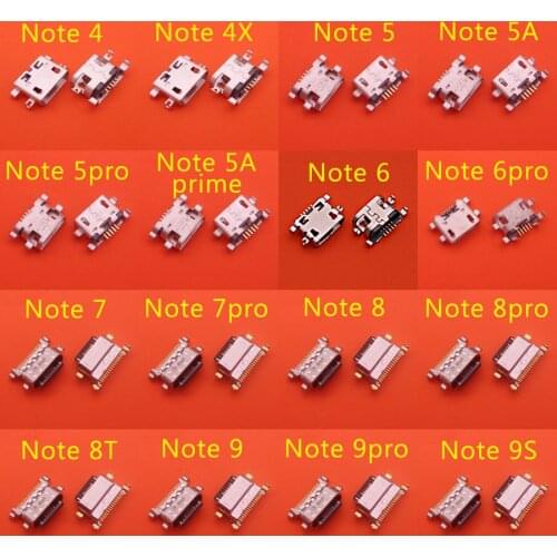 10PCS For Xiaomi Redmi Note 4 4X 5 5A Prime 6 7 8 8T 9 9S Pro Type C USB Jack Mini Connector Charging Socket Port Repair Parts