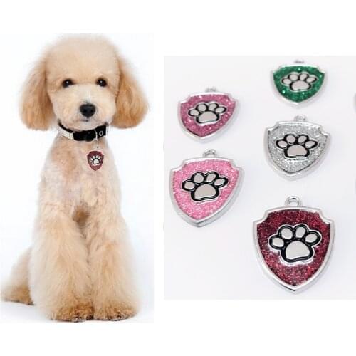 100 pcs/lot Engraved Pet Dog Tags Custom Cat ID Name Tags for Pets Personalized Shield Shape Free Shipping