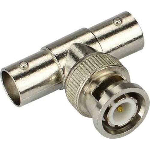 2pcs/Lot BNC Male Plug to 2 BNC Female Jacks Straight Convert Connector T Adapter BNC Q9 Connector 3 Way Splitter
