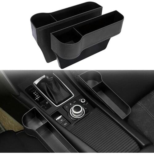 2pcs Universal Left / Right Car Seat Crevice Gaps Storage Box ABS Plastic Auto Drink for Pockets Organizers Stowing Tidying