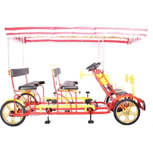 4 Seater Adult Rickshaw Tricycle Four Wheel Cargo Bike Passenger Vehicles Sightseeing Bicycle