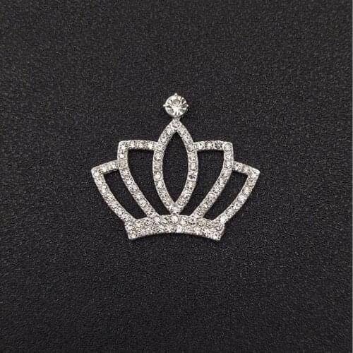50pcs Princess Crown Crystal Rhinestone Appliques Flatback Jewelry strass Buckle Wedding Brides Dress Hairpin Hair Clip Decor