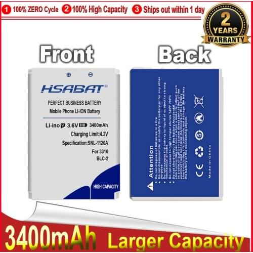 HSABAT 0 Cycle 3300mAh Battery for Nokia BLC-2 3310 3330 3410 3510 5510 3530 3335 3686 3685 3589 3315 3350 3510 6650 6800 3550