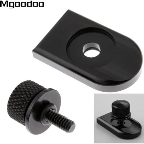 1/4inch Aluminum Motorcycle Rear Seat Bolt Tab Screw Mount Knob Cover For Sportster Fatbob Road King Softail Dyna Touring Black