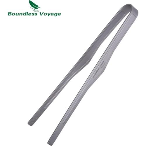 Boundless Voyage Titanium Tea Cup Clip Steak Lid Barbecue Anti-Scalding Clip Tong Tea Tweezer Salad Sugar Ice Food Toast Tongs