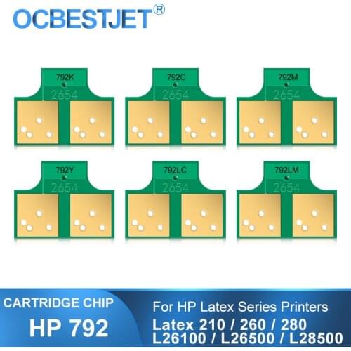 For HP 792 Ink Cartridge Chip New Upgrade Chip For HP Designjet L26100 L26500 L28500 Latex 210 260 280 Printer (BK C M Y LC LM)