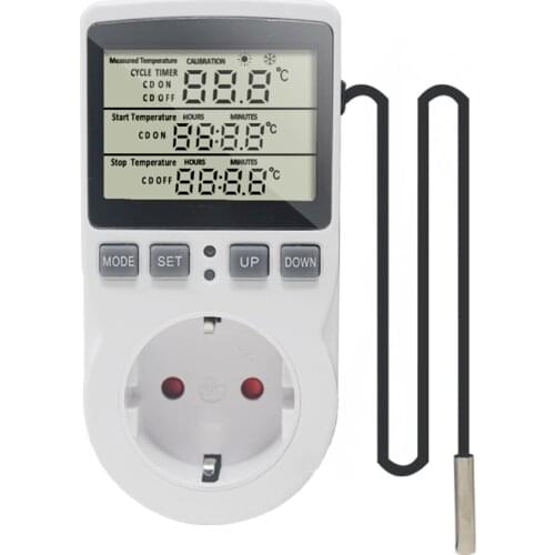 Digital Thermostat Regulator Temperature Controller Heater Cooler Timer Switch Socket With for Carbon Heating Aquarium