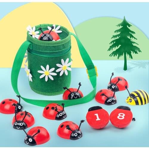Montessori Counting Beetle Childrens Wooden Toys Men and Women Recognize Numbers Memory Early Education Educational Toys