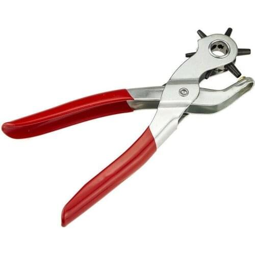 DIY Leather Hole Punch Plier Eyelet Puncher Revolve Sewing Machine Bag Setter Tool Watchband Strap Belt Household leathercraft