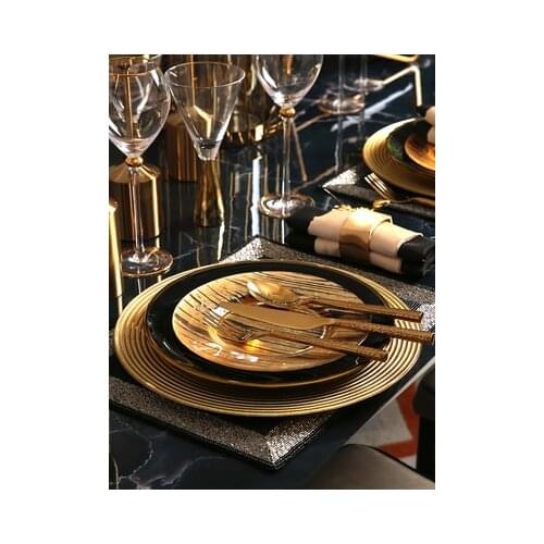 European style clubhouse, villa, western restaurant, western tableware set, high quality bone china steak plate, dinner plate, d