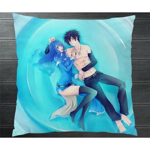 FAIRY TAIL Gray Fullbuster Juvia Lockser fanart Two Side Pillowcase Pillow Case Cover Cosplay Manga Gift BED/SOFA/CAR Decor New